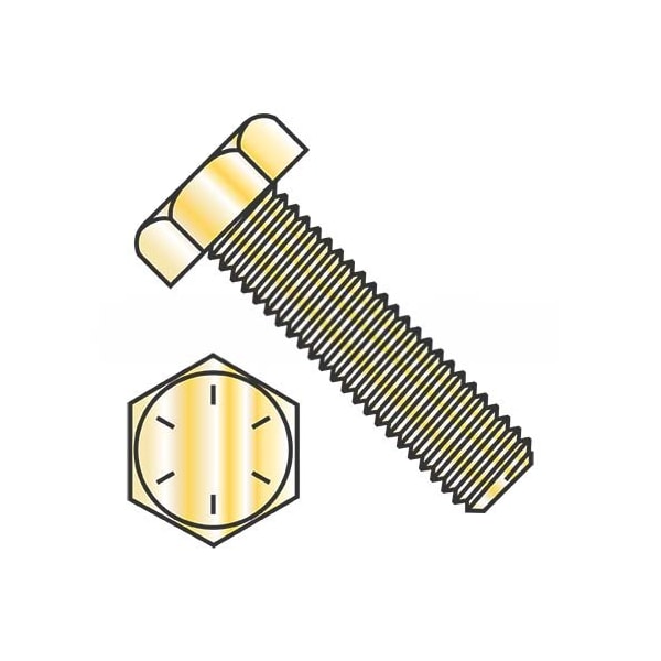 Grade 8, 1"-8 Hex Head Tap Bolt, Zinc Yellow Steel, 3-1/4 in L